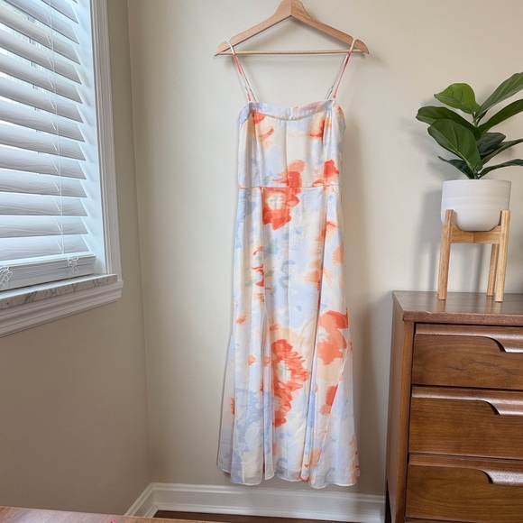 Abercrombie & Fitch Other - Abercrombie & Fitch Ivory Slip Dress with Coral and Pale Blue Accents